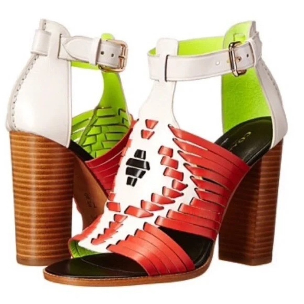 Coach Lorrie Multicolor Woven Leather Women's Shoes size 5B